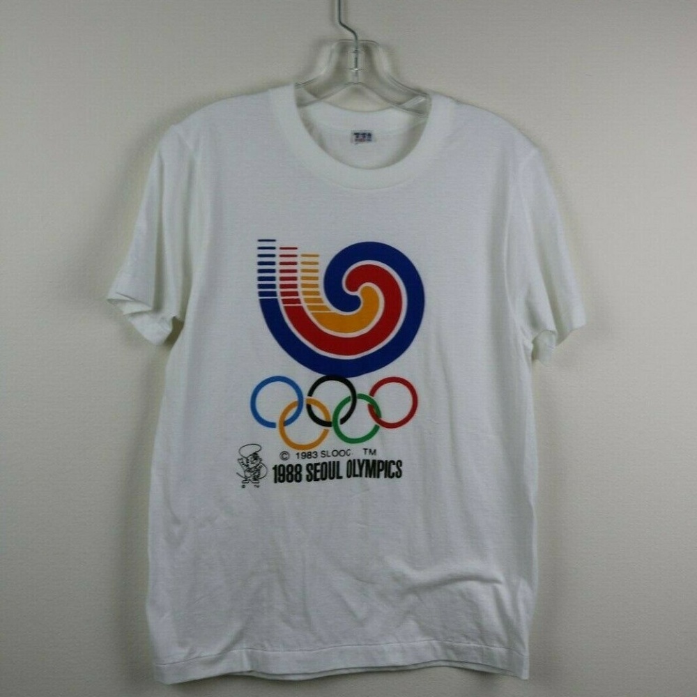 Vintage Olympics Mens Shirt 1988 Seoul Korea Small - Picture 2 of 7